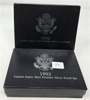 (2) 1992 Premier Silver Proof Sets