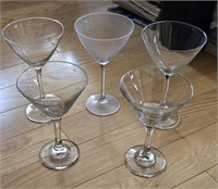 ASSORTED COCKTAIL MARTINI GLASSES