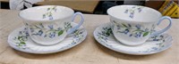 2 SHELLEY HAREBELL PATTERN COFFEE CUPS & SAUCERS