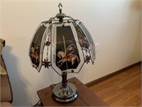 Glass lamp with horse/carousel horse