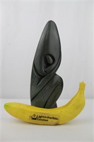 Signed African Black Stone Sculpture