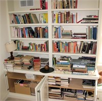 Contents of book shelf- 14 shelf's over 200 books