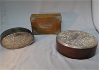 Sterling Silver Lidded Wooden Boxes