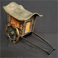 Vintage brass Asian ox-drawn carriage