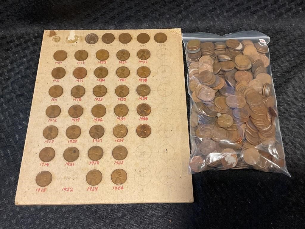 LARGE LOT OF ASSORTED INDIAN HEAD & WHEAT CENTS
