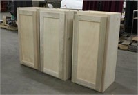 (3) Single Door Unfinished Maple Cabinets