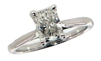 14k Gold 1.00ct Radiant Lab Diamond Solitaire Ring