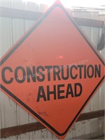 Large Construction Ahead Road Sign