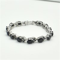 Silver Black Sapphire(22.05ct) Bracelet