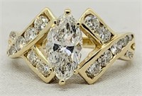 14KT YELLOW GOLD 1.77CT DIAMOND RING FEATURES