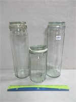 3 GLASS CANNISTERS