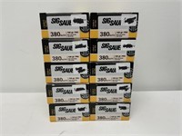 10 Boxes of Sig Sauer 380 auto 100 gr FMJ,