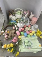 Lot of Easter Bunnies, Baskets, Eggs, Wreaths,