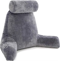 Large Husband Pillow Dark Grey Backrest with Arms
