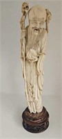 Antique Hand Carved Ivory Shoulao Statue