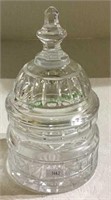 Beautiful crystal covered candy dish engraved