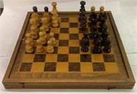 Folding Chess Game Board Case & Figures