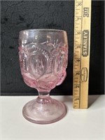 LE Smith Pink Glass Moon & Stars Goblet