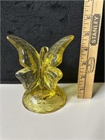 Fenton Yellow Glass Butterfly