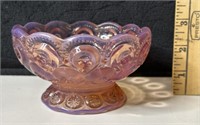 LE Smith Pink Opalescent Glass Candy Dish