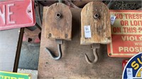 Antique Wood Pulley Barn/Farm Tools