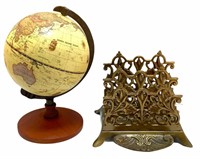 Mini Globe and Brass Letter Sorter