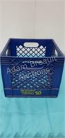 McDonald Dairy Flint MI plastic milk crate, blue