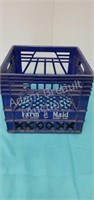 Farm Maid Detroit MI plastic milk crate, blue