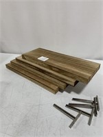 WOODEN WALL SHELVES 16 x6IN 4PCS