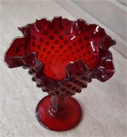 Fenton hobnail red candy dish