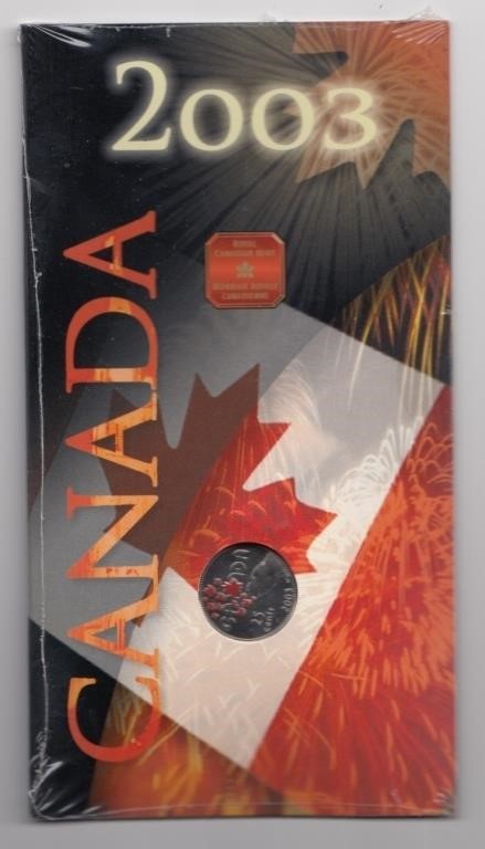 2003 Canada Day Colour 25 Cent Coin