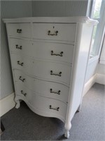 Painted White Six Drawer Dresser