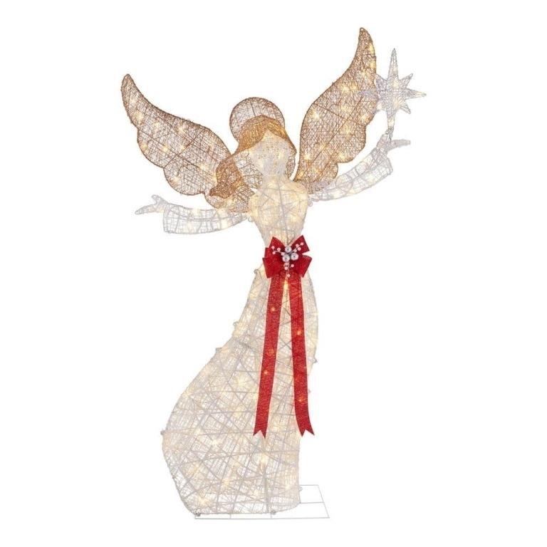 92 in. Warm White LED Angel Yard Sculpture