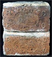 2 Antique 1893 World's Fair Clay Building Bricks