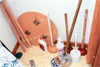 Lot of plungers, cleaners, more