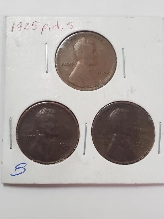 1925 P,D,S Wheat Pennies