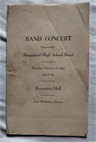1942 Grapeland Texas High School Band Program