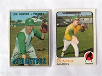 2 Jim Catfish Hunter Topps Cards 1969 & 1973