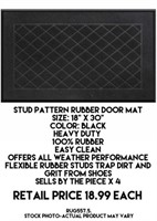 Stud Pattern Rubber Door Mat x4