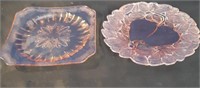 Two Pink Depression Glass Plates