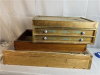Vintage Wood Display and Storage Boxes
