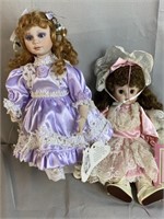 2 Franklin Heirloom Porcelain Dolls
