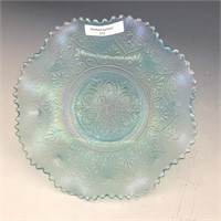 NW Ice Blue Hearts & Flowers Ruffled Bowl