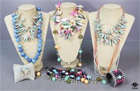 Necklaces, Earrings, Bracelet / 8 pc