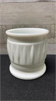 Vintage Milk Glass Vase 4.5" X 4.5"