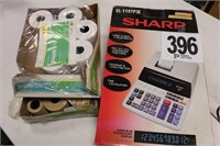 Sharp Calculator with Extra Paper Rolls