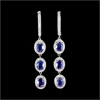 Natural  Blue Sapphire Earrings