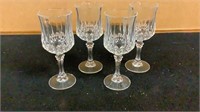 Set of 4 Cristal D’Arques Longchamp Wine Glasses