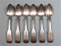 (6) Coin Silver Teaspoons, 2.9TO