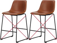 AS IS-Whiskey Brown Bar Chairs Set of 2